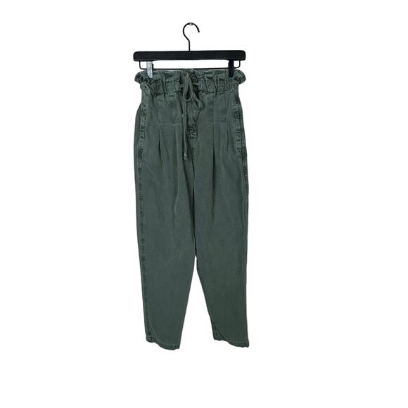 Free People Margate Pleated Trouser Army Green Size Extra Small - Picture 2 of 7